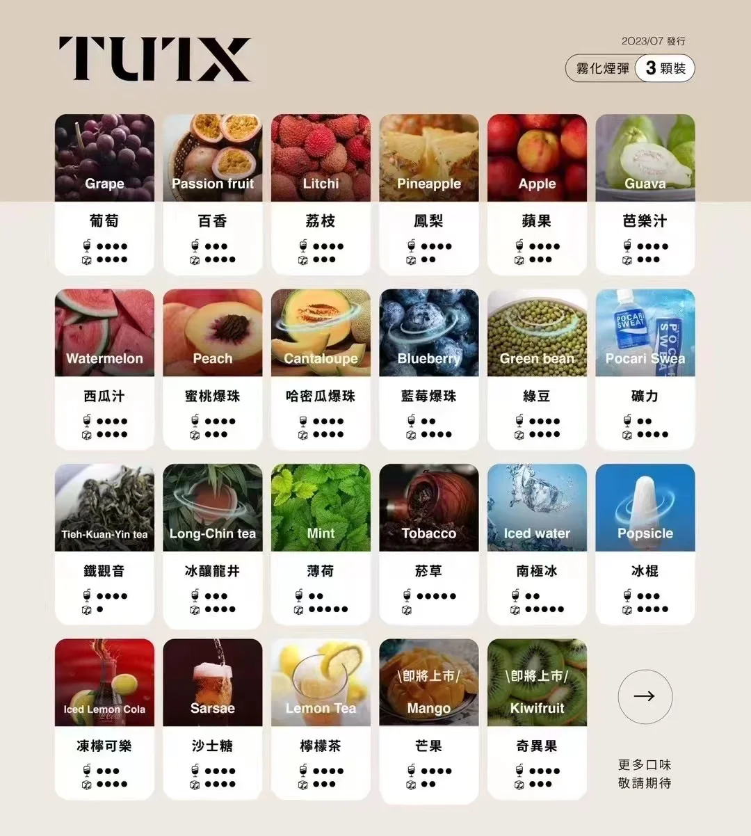 TUTX 一代通用煙彈|透明煙彈設計|24種口味可選|適配 SP2/LANA/ILIA 主機|3入:圖片 3